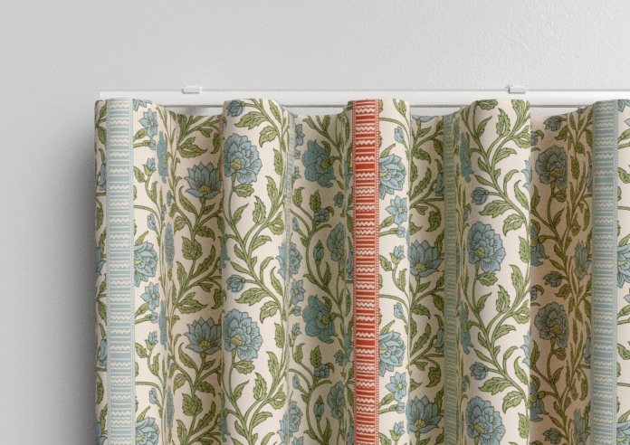Petal & Block Latika Stripe, Neem - Made to Measure Curtains - Image 13